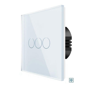 One gang, one way dimmer touch switch (white, glass) - Springswitches