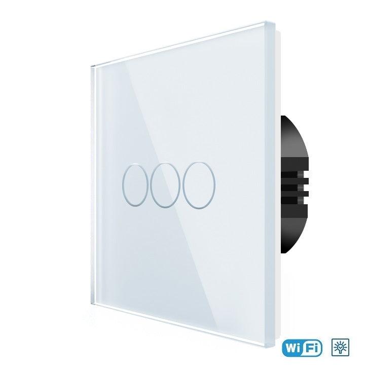 One gang, one way wifi dimmer touch switch (white, glass) - Springswitches