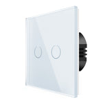 Load image into Gallery viewer, Two gang, one way touch switch (white, glass)
