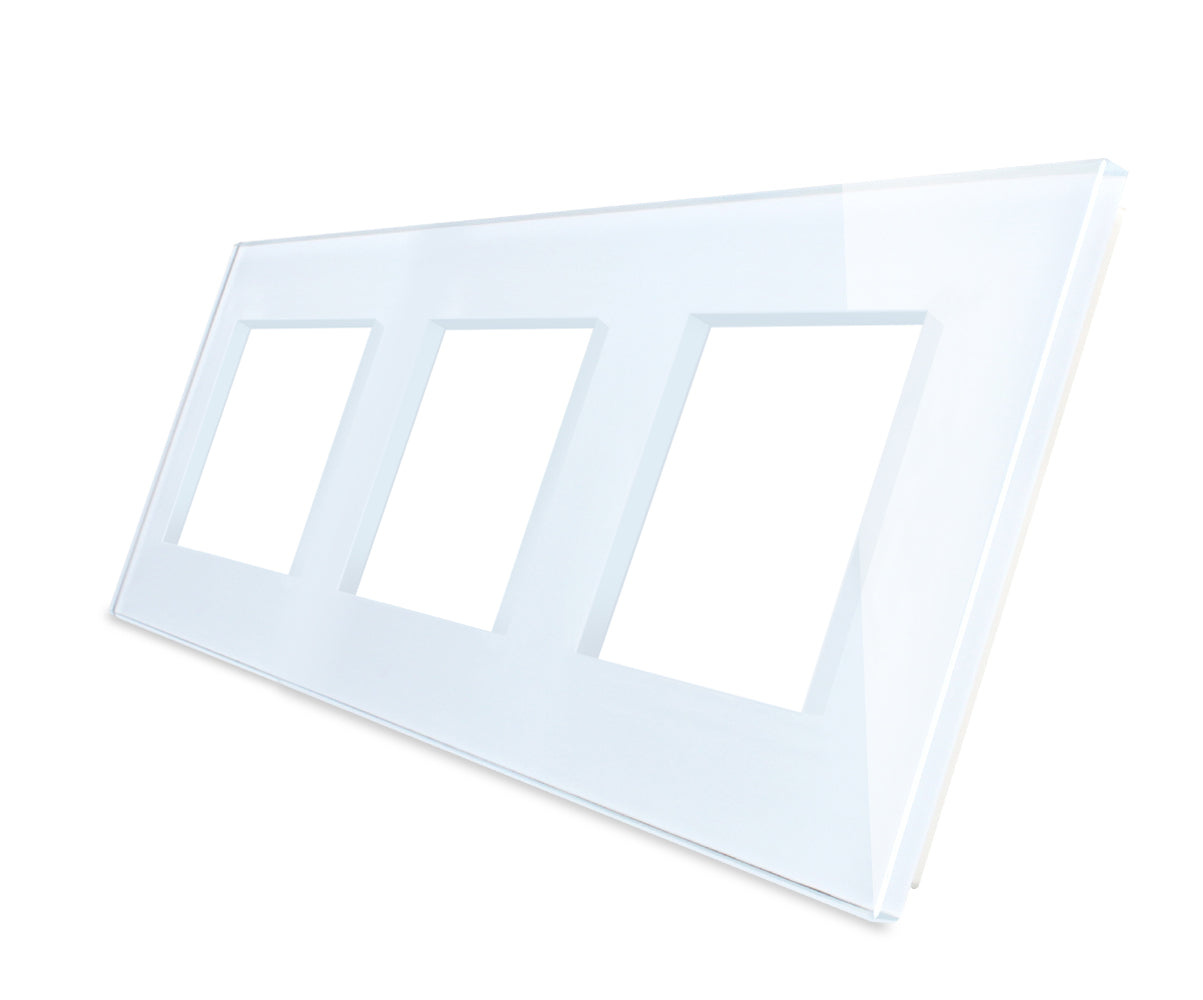3 frame glass white