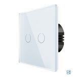 Load image into Gallery viewer, Two gang, two way touch switch (white, glass)
