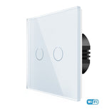 Load image into Gallery viewer, Two gang, one way wifi touch switch (white, glass)
